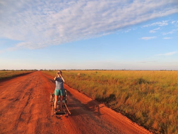 Katharine Studying Birds in Bolivia